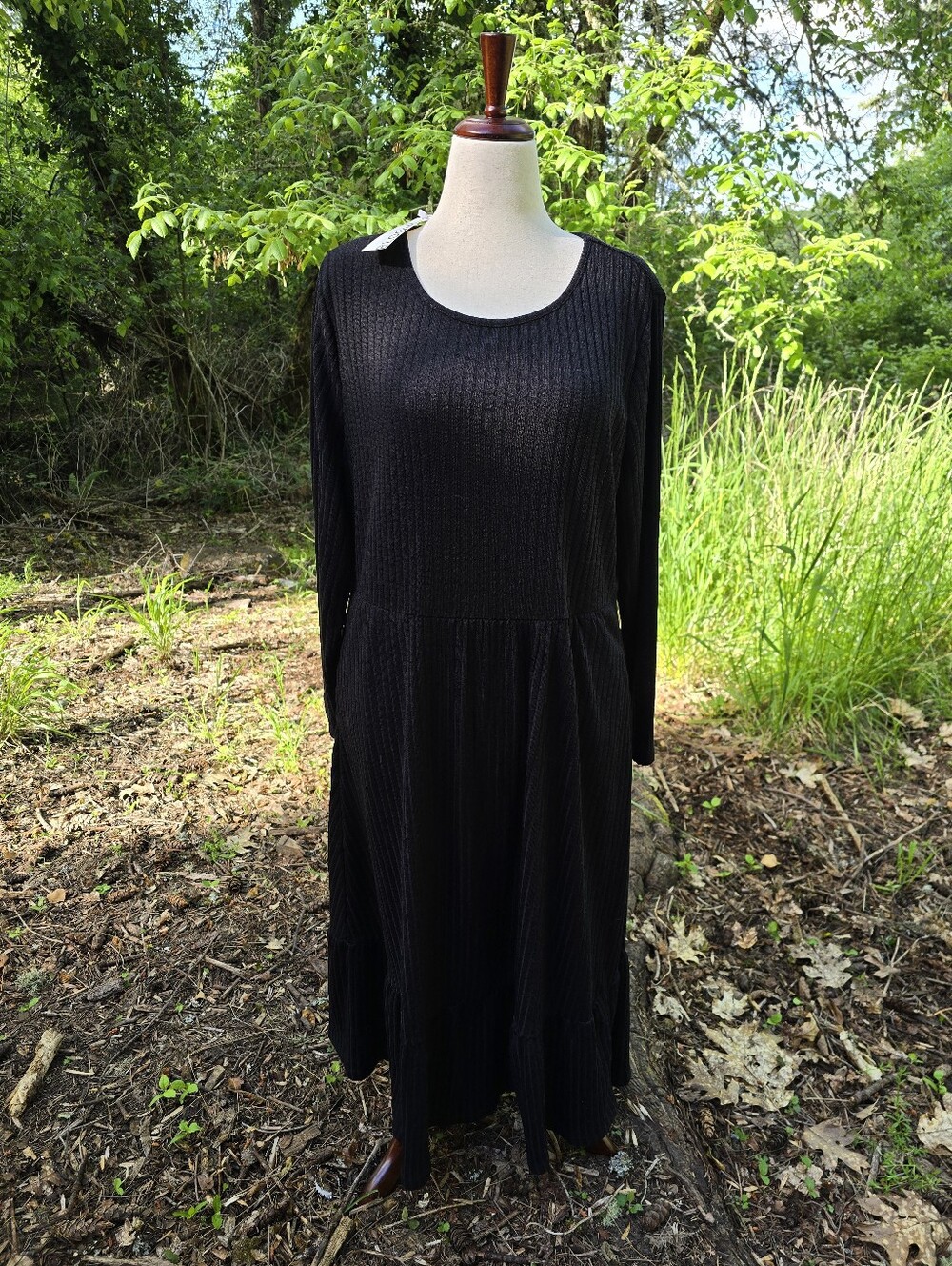 Bloomchic Ribbed Long Sleeve Maxi Dress NWT